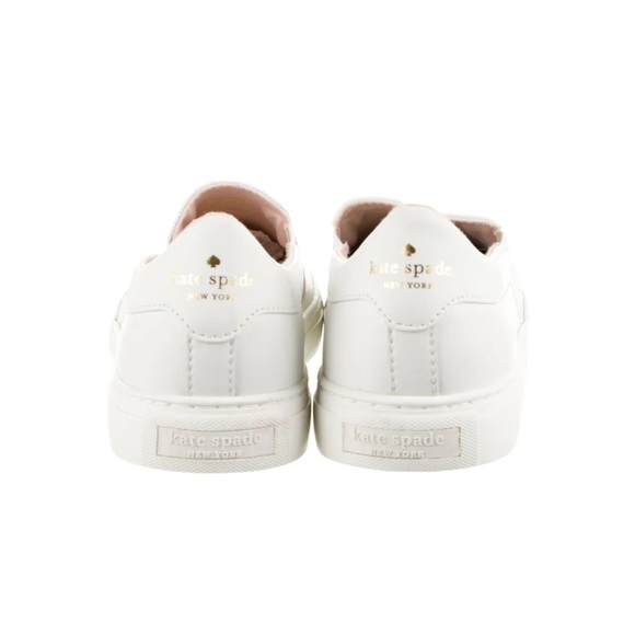 Kate Spade Leather Azores White Slip On Sneakers Size 9 - Picture 2 of 5